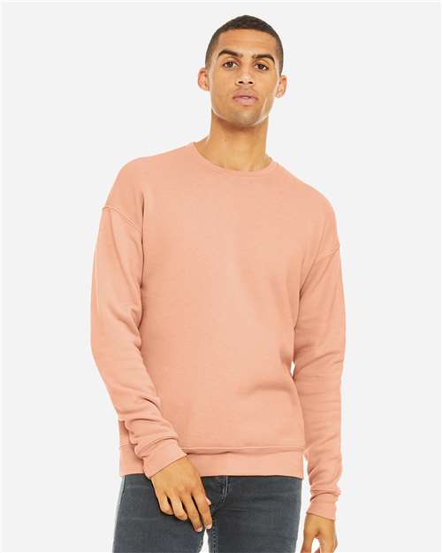 Unisex Sponge Fleece Drop Shoulder Crewneck Sweatshirt BELLA + CANVAS Peach