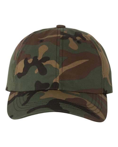 Classic Dad Hat YP Classics Green Camo Adjustable