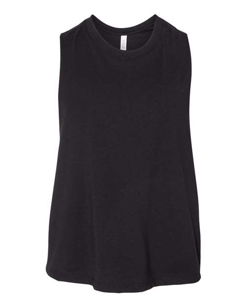 Women's Racerback Crop Tank BELLA + CANVAS Solid Black Blend