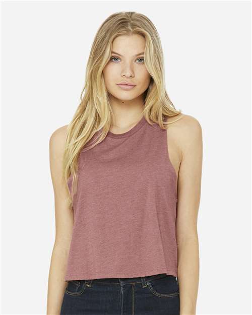 Women's Racerback Crop Tank BELLA + CANVAS Heather Mauve