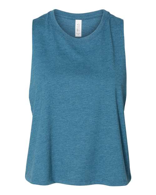 Women's Racerback Crop Tank BELLA + CANVAS Heather Deep Teal