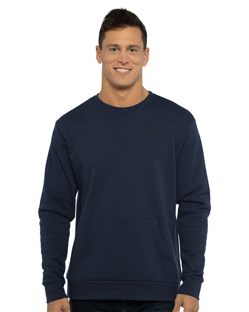Unisex Santa Barbara Pocket Crewneck Sweatshirt Next Level