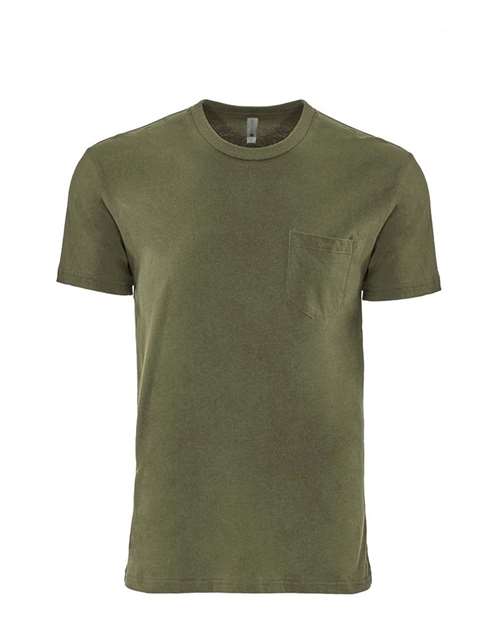 Unisex Cotton Pocket T-Shirt Next Level Military Green