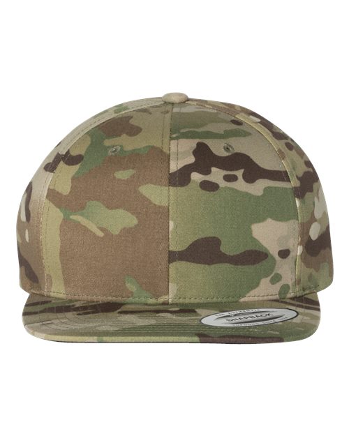 Premium Flat Bill Snapback Cap YP Classics Multicam Green Adjustable