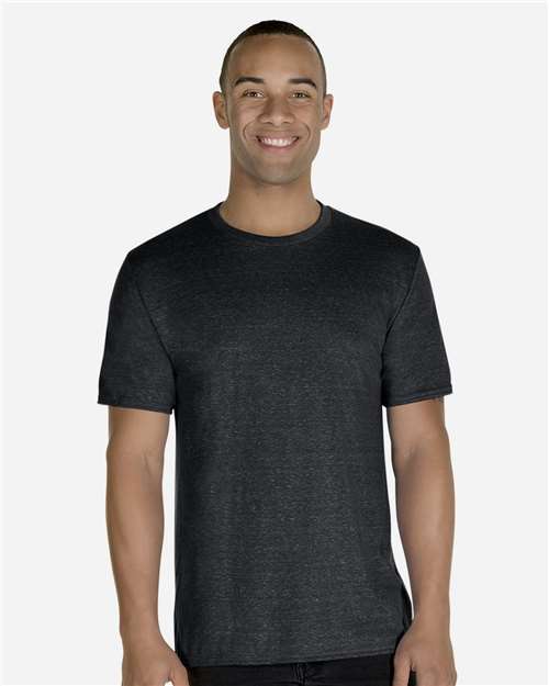 Unisex Snow Heather Jersey T-Shirt JERZEES Black Ink 2XL