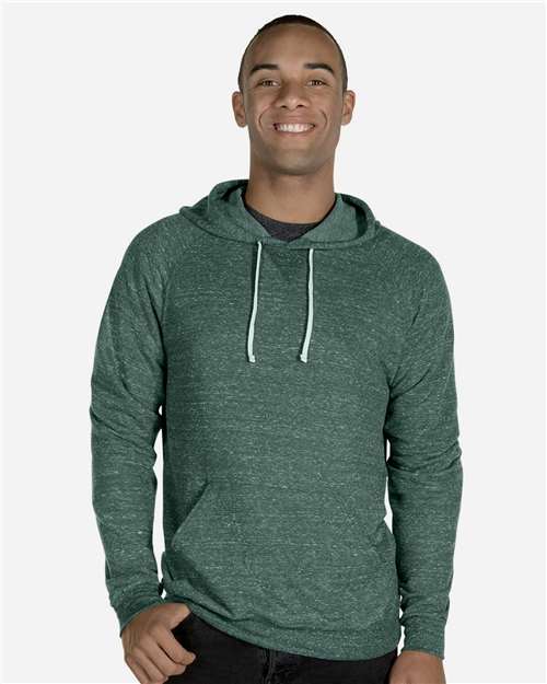 Unisex Snow Heather French Terry Raglan Hooded Sweatshirt