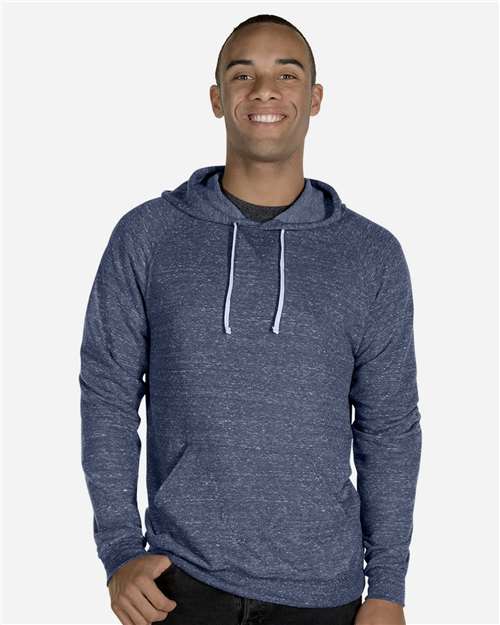 Unisex Snow Heather French Terry Raglan Hooded Sweatshirt