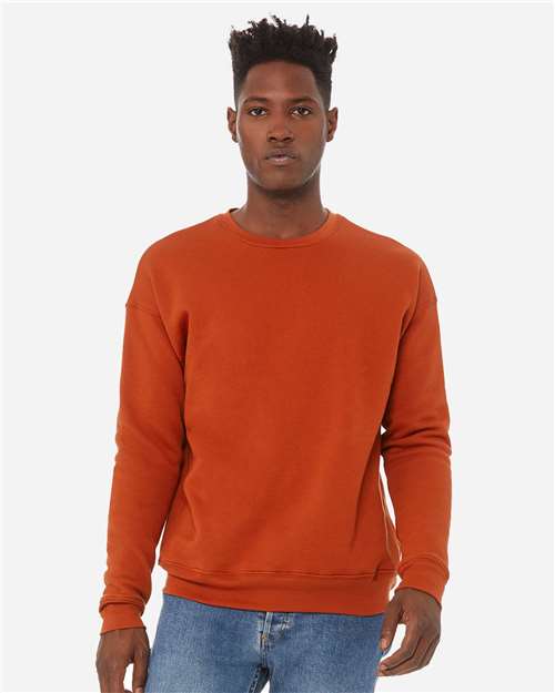 Unisex Sponge Fleece Drop Shoulder Crewneck Sweatshirt BELLA + CANVAS Brick