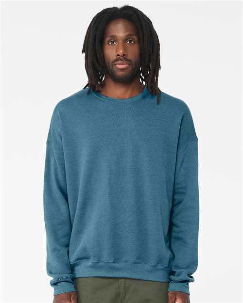 Unisex Sponge Fleece Drop Shoulder Crewneck Sweatshirt BELLA + CANVAS Heather Deep Teal