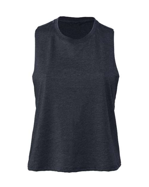 Women's Racerback Crop Tank BELLA + CANVAS Heather Navy