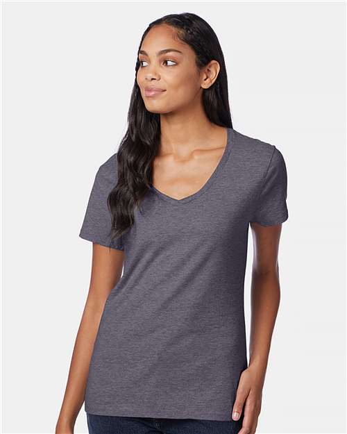 Women's Perfect-T V-Neck T-Shirt Hanes Charcoal Heather