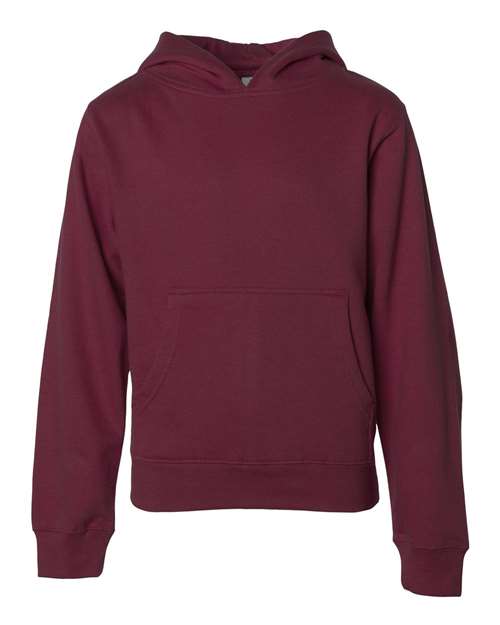 Youth Midweight Hooded Sweatshirt Independent Trading Co. Maroon