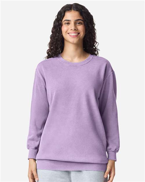 Unisex Garment-Dyed Crewneck Sweatshirt Comfort Colors Orchid