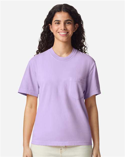 Unisex Garment-Dyed Heavyweight Pocket T-Shirt Comfort Colors Orchid