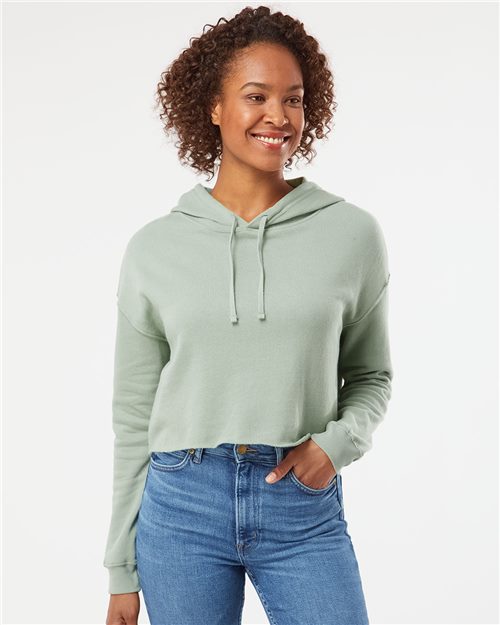 Women’s Lightweight Crop Hooded Sweatshirt Independent Trading Co.