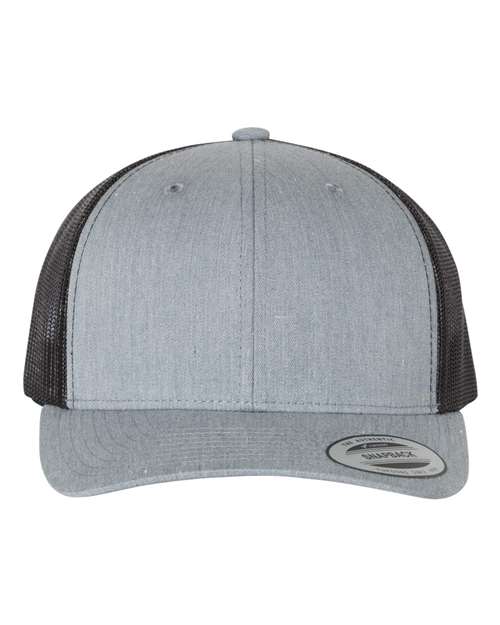 Retro Trucker Cap YP Classics Heather Grey Black Adjustable