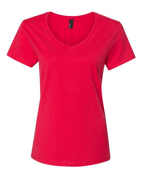 Women's Perfect-T V-Neck T-Shirt Hanes Athletic Red
