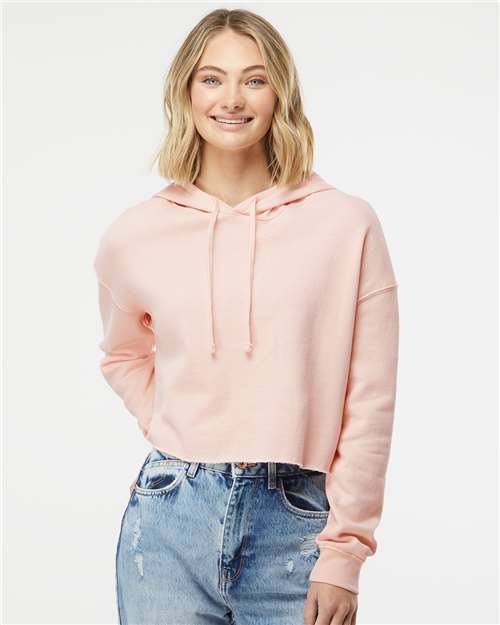 Women’s Lightweight Crop Hooded Sweatshirt Independent Trading Co. Blush