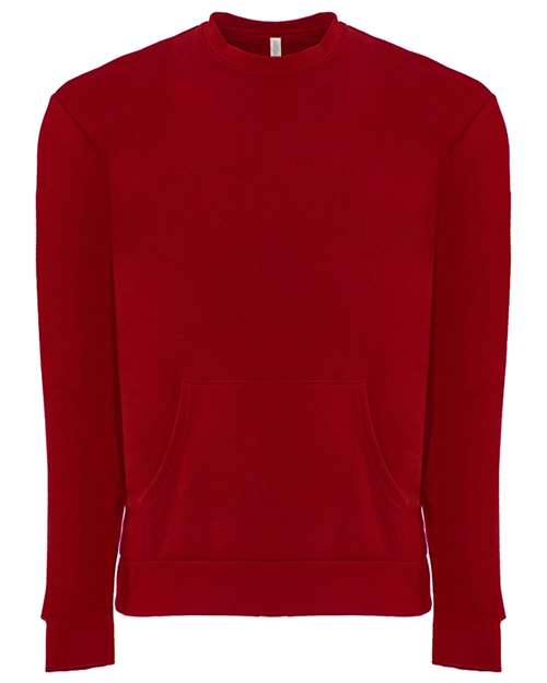 Unisex Santa Barbara Pocket Crewneck Sweatshirt Next Level Red