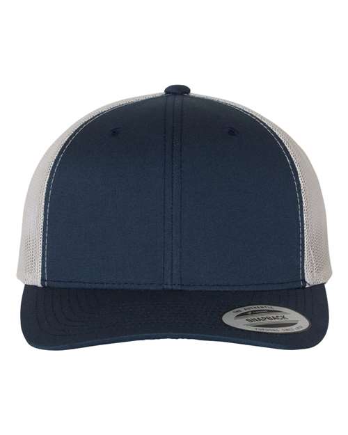 Retro Trucker Cap YP Classics Navy Silver Adjustable