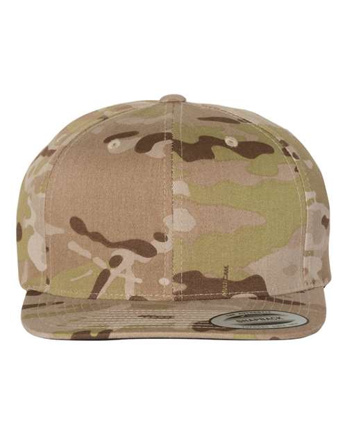 Premium Flat Bill Snapback Cap YP Classics Multicam Arid Adjustable