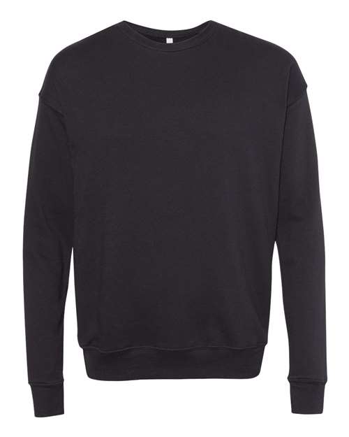 Unisex Sponge Fleece Drop Shoulder Crewneck Sweatshirt BELLA + CANVAS DTG Black