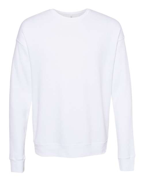 Unisex Sponge Fleece Drop Shoulder Crewneck Sweatshirt BELLA + CANVAS DTG White