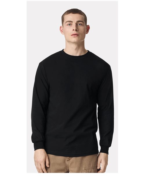 Unisex Heavyweight Cotton Long Sleeve Tee American Apparel Black