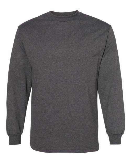 Unisex Heavyweight Cotton Long Sleeve Tee American Apparel Heather Charcoal