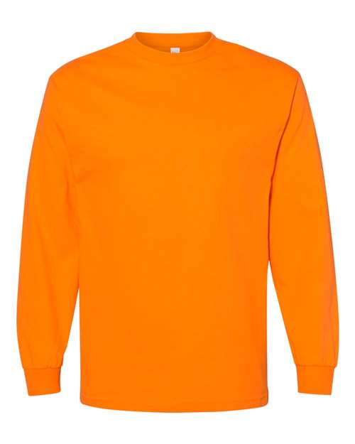 Unisex Heavyweight Cotton Long Sleeve Tee American Apparel Orange