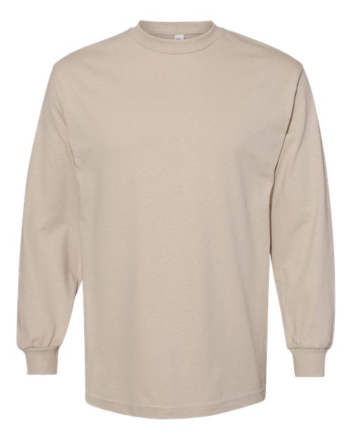 Unisex Heavyweight Cotton Long Sleeve Tee American Apparel Sand