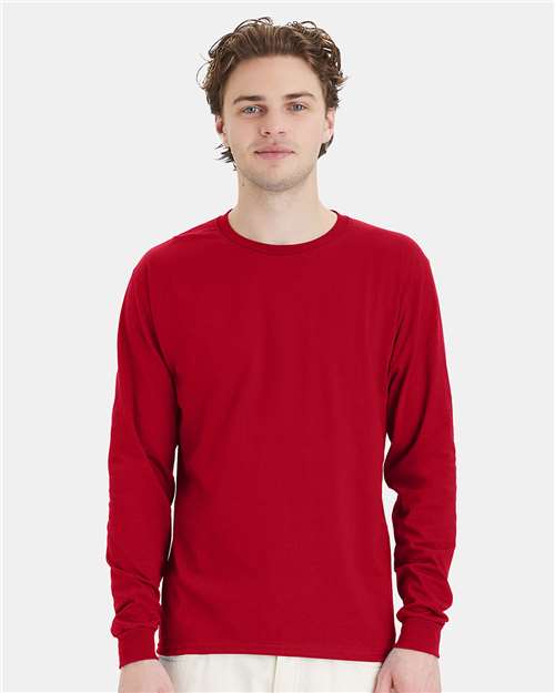 Essential-T Long Sleeve T-Shirt Hanes Deep Red