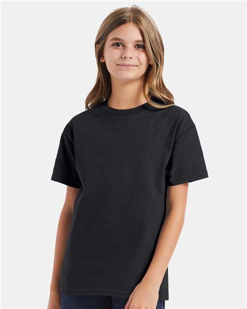 Youth Authentic T-Shirt Hanes Charcoal Heather XL
