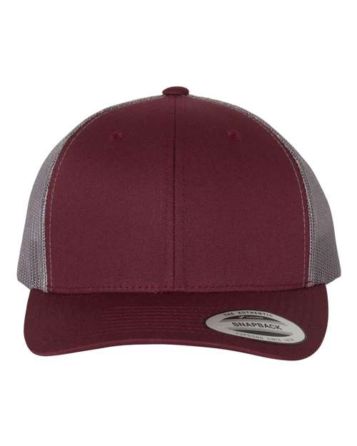 Retro Trucker Cap YP Classics Maroon Grey Adjustable