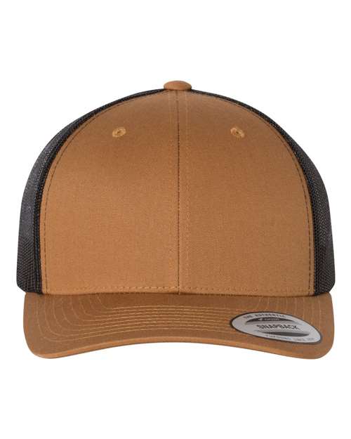 Retro Trucker Cap YP Classics Caramel Black Adjustable
