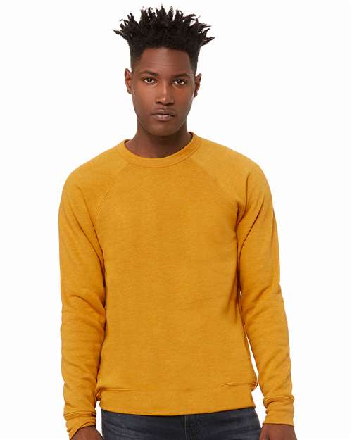 Unisex Sponge Fleece Raglan Crewneck Sweatshirt BELLA + CANVAS Heather Mustard