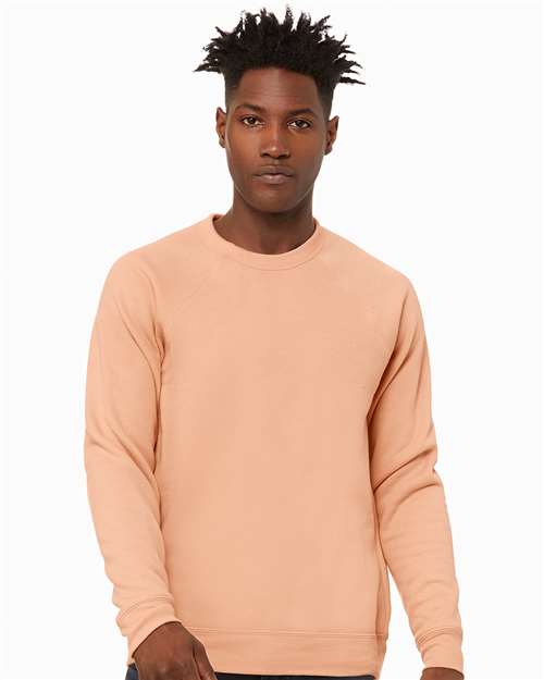 Unisex Sponge Fleece Raglan Crewneck Sweatshirt BELLA + CANVAS Peach