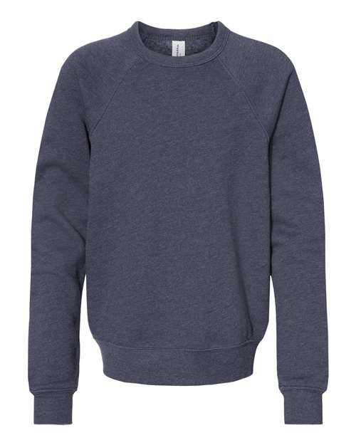 Youth Sponge Fleece Crewneck Sweatshirt BELLA + CANVAS Heather Navy