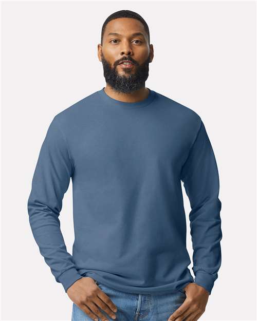 Unisex Heavy Cotton™ Long Sleeve T-Shirt Gildan Indigo Blue