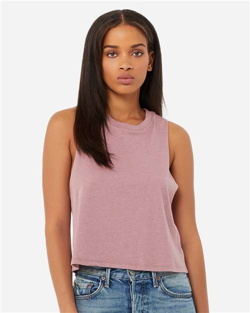 Women's Racerback Crop Tank BELLA + CANVAS Heather Orchid