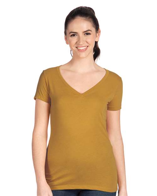 Women's Ideal V-Neck T-Shirt Next Level Antique Gold