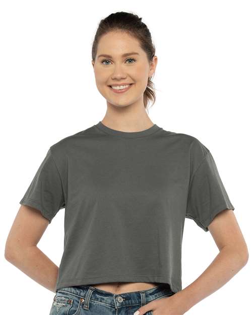 Women's Ideal Crop Top Next Level Dark Grey