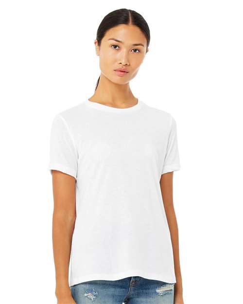 Women’s Relaxed Fit Heather CVC Tee BELLA + CANVAS Solid White Blend
