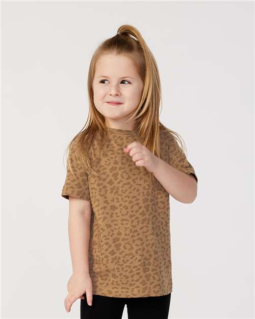 Toddler Fine Jersey Tee Rabbit Skins Brown Leopard