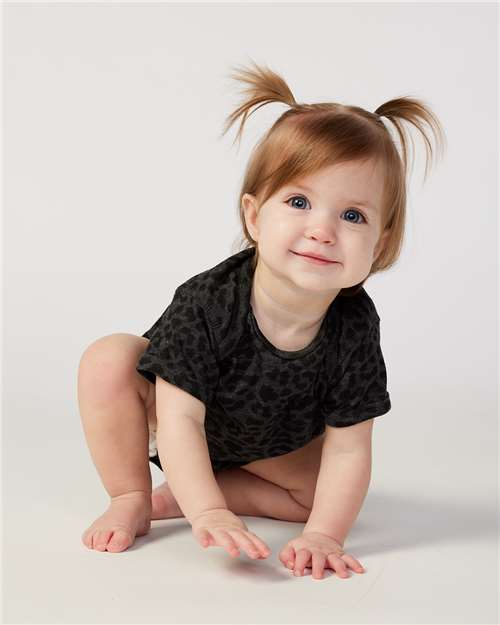 Infant Fine Jersey Bodysuit Rabbit Skins Black Leopard