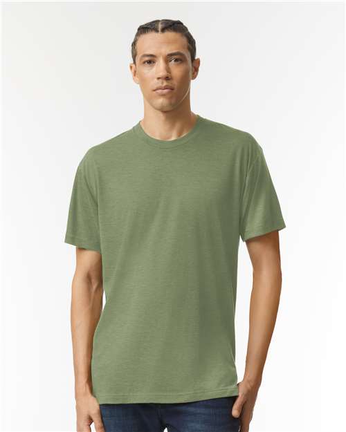 Unisex Triblend Track Tee American Apparel Tri-Olive