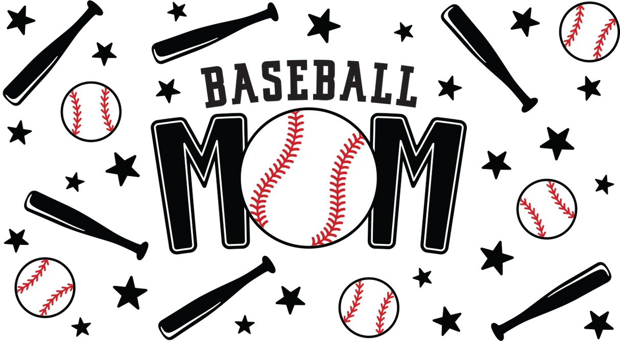 Baseball Mom - Baseball Cup Wrap UV Sticker Permanent UV DTF Decal