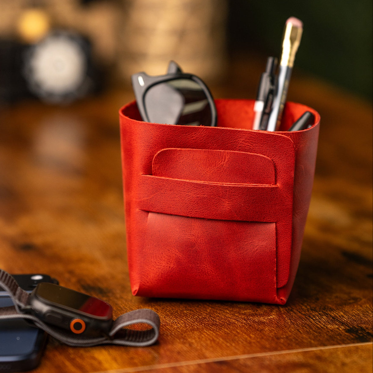 Custom Engraved Leather Desk Box Transfer Kingdom