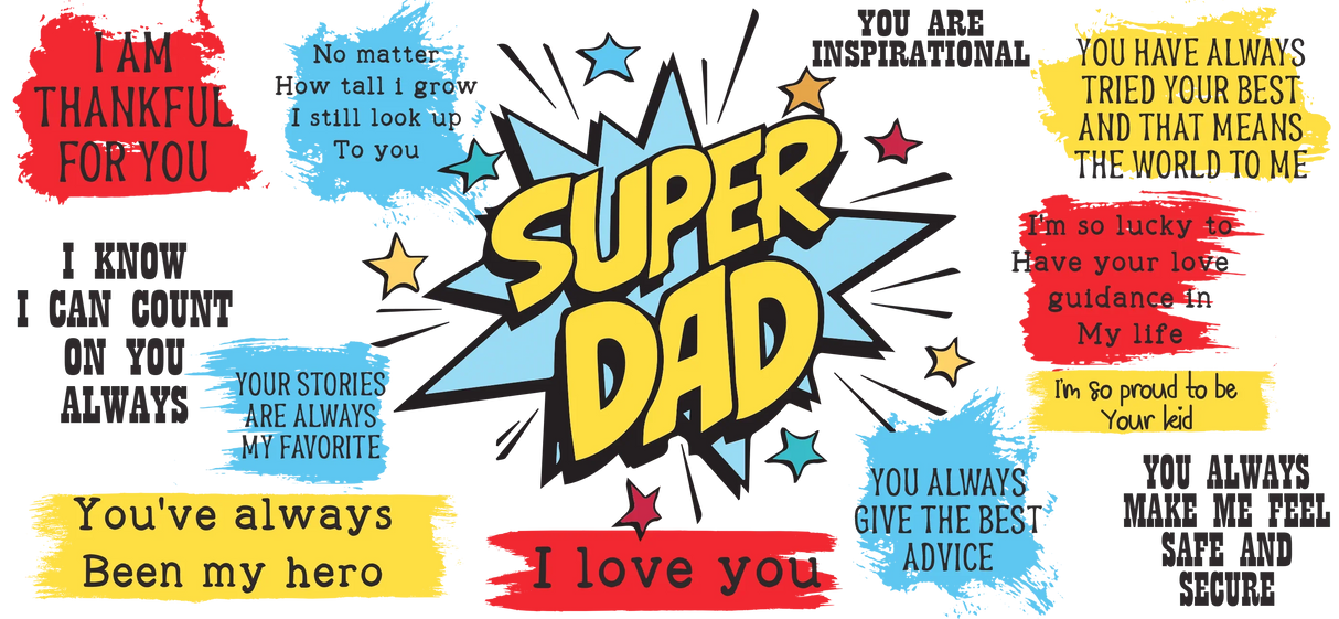Super Dad - Dad Cup Wrap UV Sticker Permanent UV DTF Decal