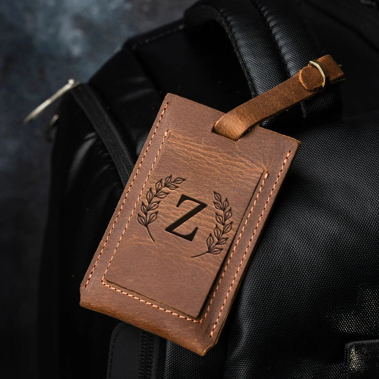 Custom Engraved Leather Luggage Tag